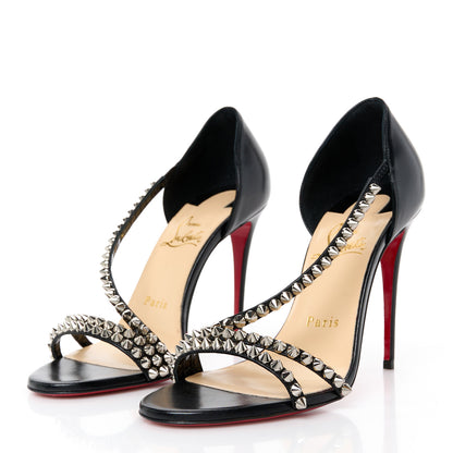Christian Louboutin Kid Spiked So Spike 100 Sandals 36.5 Black 3 of 9
