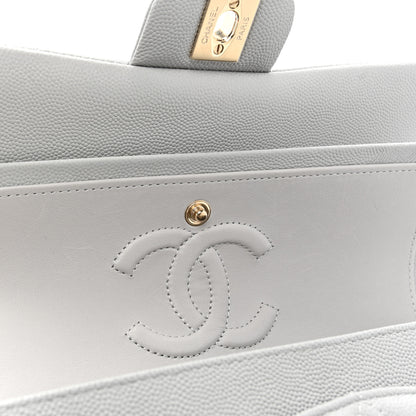 Chanel Caviar Quilted Small Double Flap Grey 12 of 13