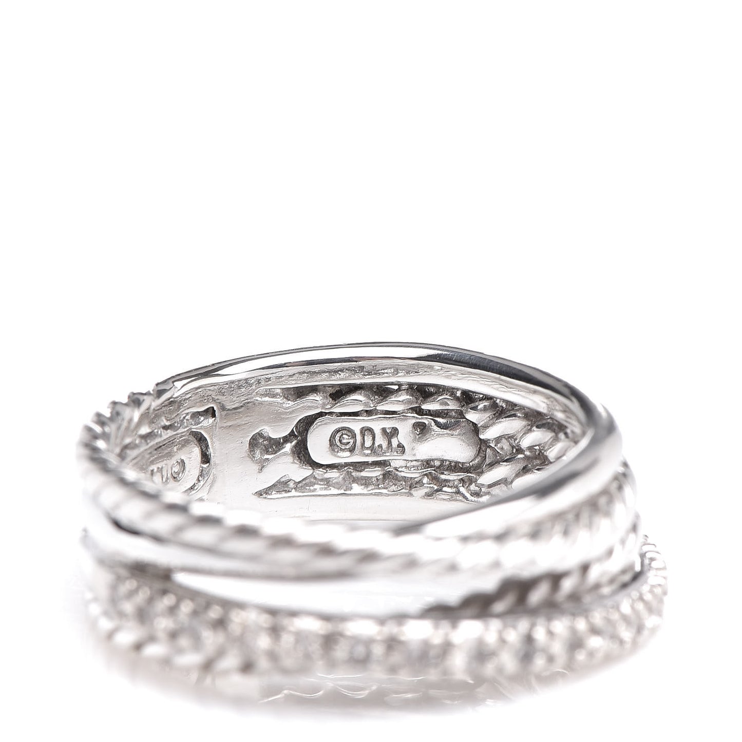 Sterling Silver Diamond 7mm Crossover Ring 47 4