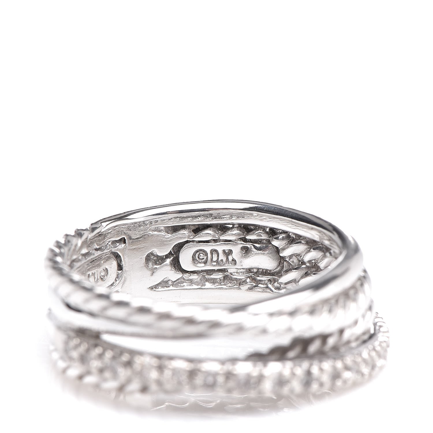 David Yurman Sterling Silver Diamond 7mm Crossover Ring 47 4 4 of 5