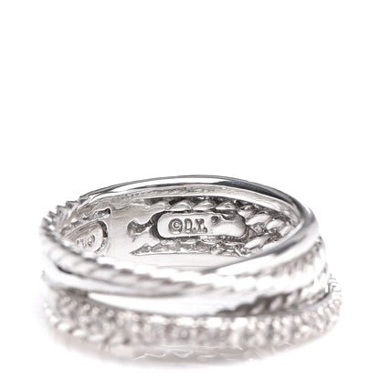 David Yurman Sterling Silver Diamond 7mm Crossover Ring 47 4 4 of 5