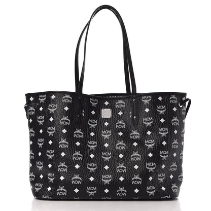 MCM Visetos Medium Reversible Shopper Tote Black 4 of 11