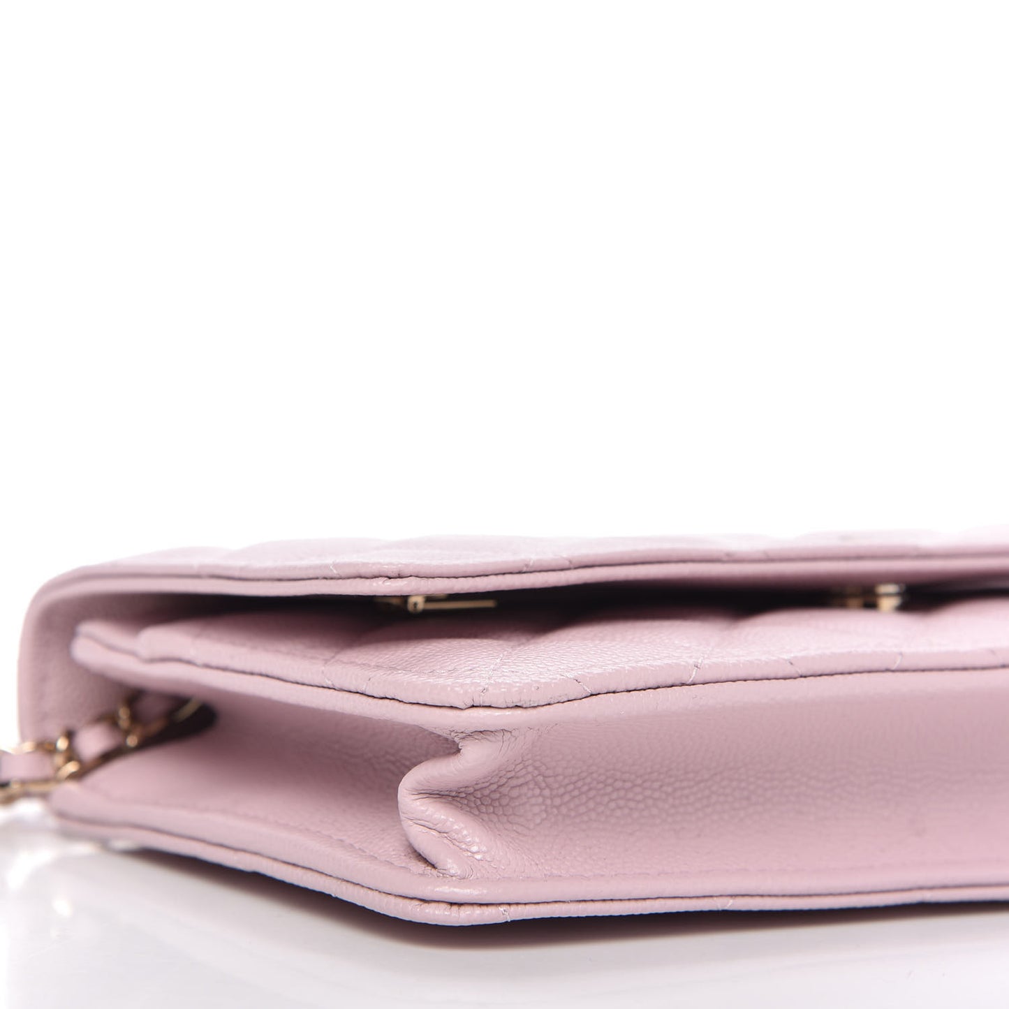Caviar Quilted Wallet On Chain WOC Light Pink