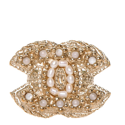 Chanel Pearl CC Ring 6.5 Gold 1 of 5