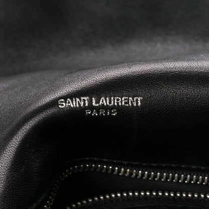 Saint Laurent Lambskin Quilted Medium Loulou Puffer Monogram Chain Satchel Black 6 of 12