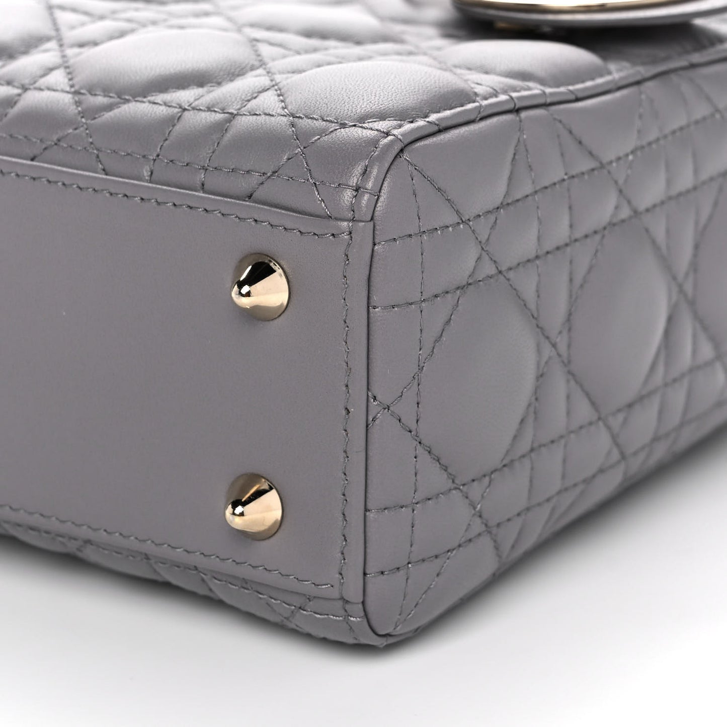 Lambskin Cannage Small My ABCDior Lady Dior Grey