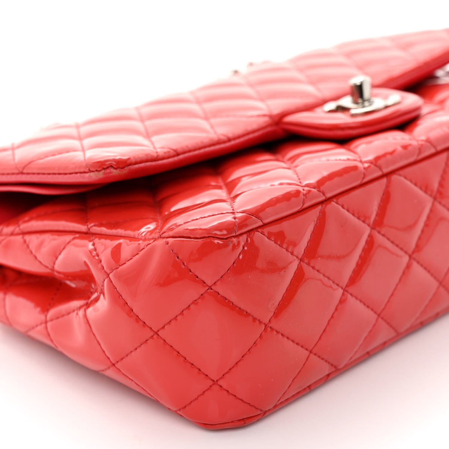 Chanel Patent Quilted Medium Double Flap Fuchsia 9 of 11