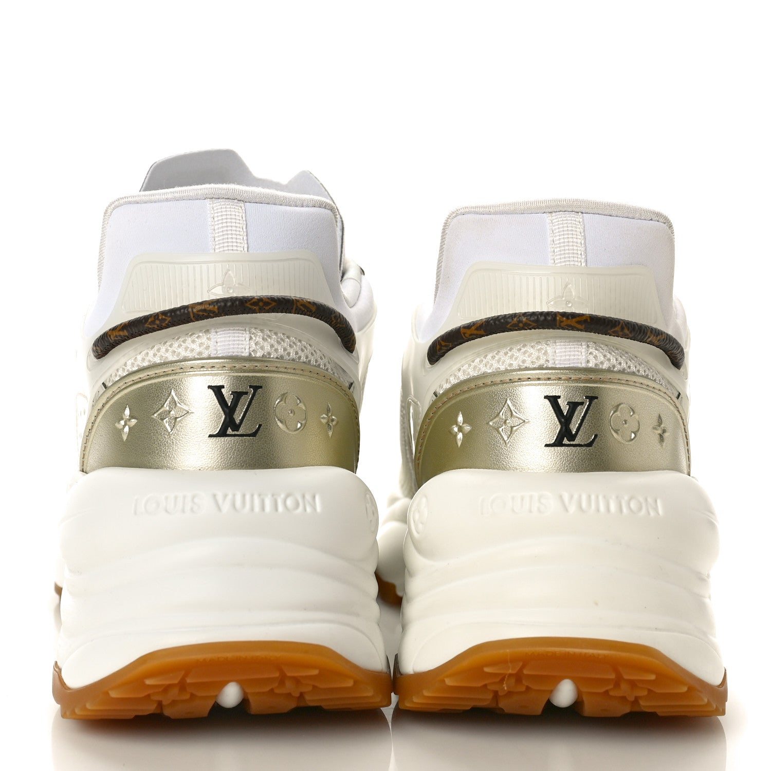 Louis Vuitton Monogram Calfskin Run 55 Sneakers 38.5 White 5 of 10