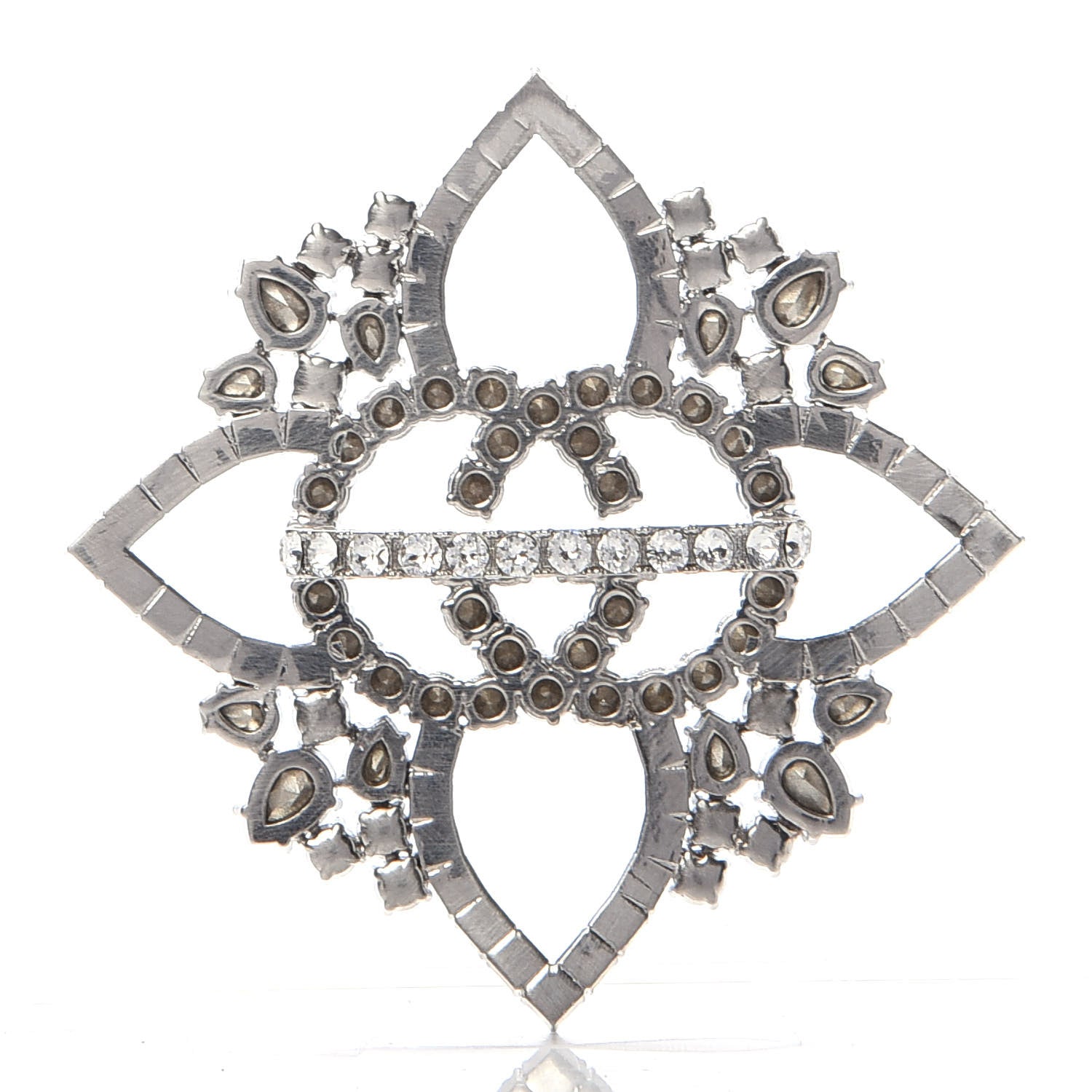 Gucci Metal Crystal Double G Ring Silver 4 of 5
