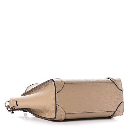 Celine Drummed Calfskin Nano Luggage Dune 4 of 10