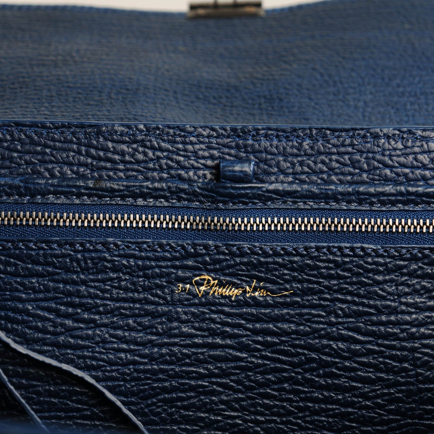 3.1 Textured Calfskin Medium Pashli Satchel Lapis