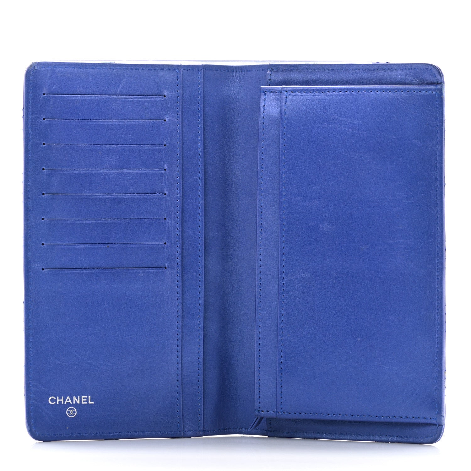 Chanel Lambskin Quilted Yen Wallet Dark Blue 5 of 8