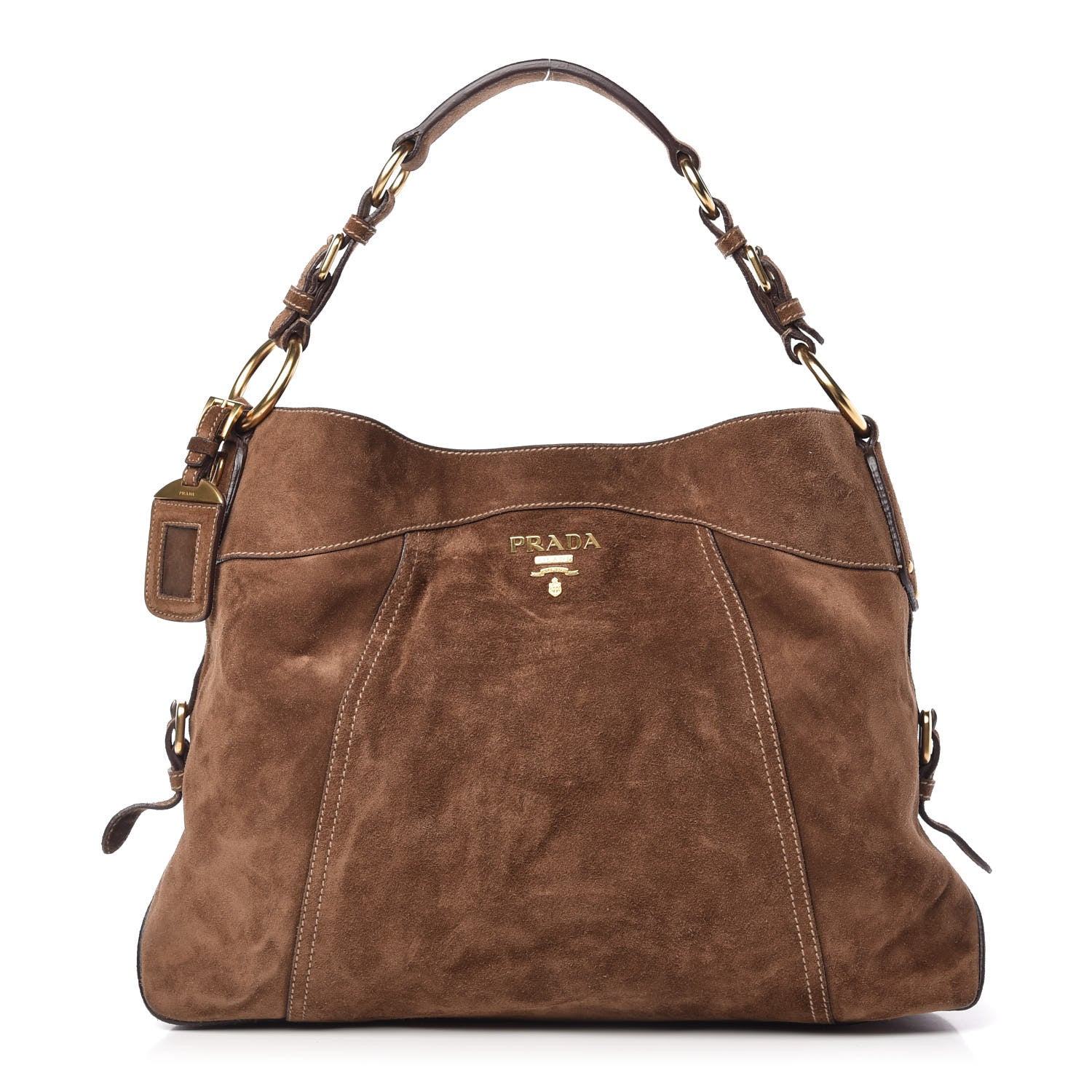 Prada Scamosciato Suede Hobo Brown 1 of 13