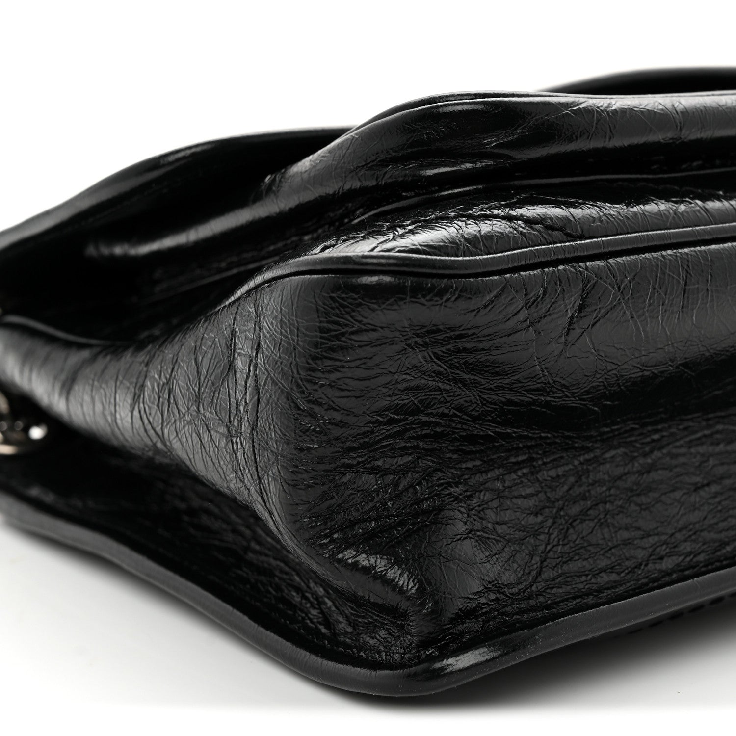 Saint Laurent Crinkled Calfskin Matelasse Monogram Medium Niki Chain Satchel Black Black 9 of 12