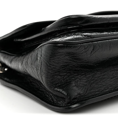Saint Laurent Crinkled Calfskin Matelasse Monogram Medium Niki Chain Satchel Black Black 9 of 12