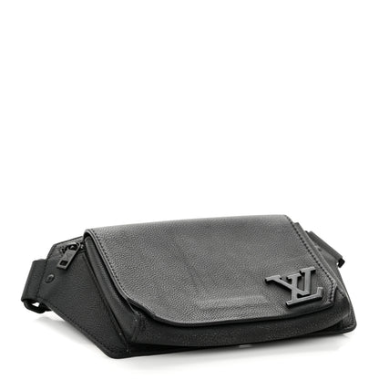 Louis Vuitton Grained Calfskin Aerogram Slingbag Black 4 of 10