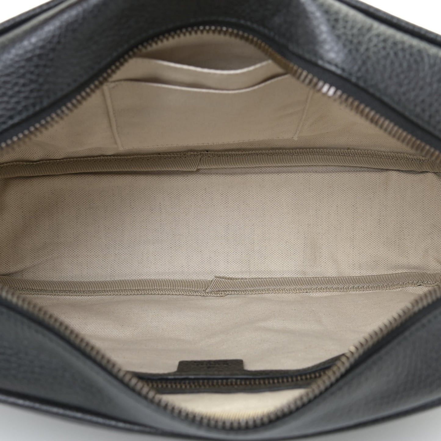 Pebbled Calfskin Logo Messenger Bag Black