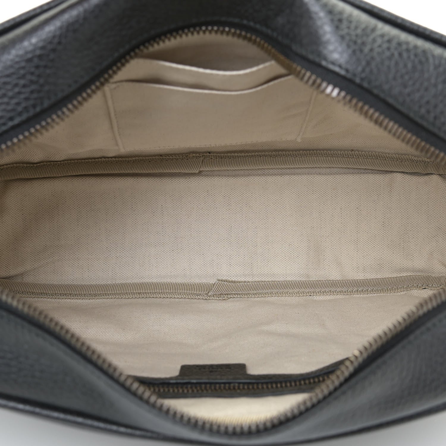 Gucci Pebbled Calfskin Logo Messenger Bag Black 7 of 11