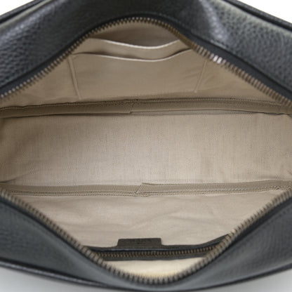 Gucci Pebbled Calfskin Logo Messenger Bag Black 7 of 11