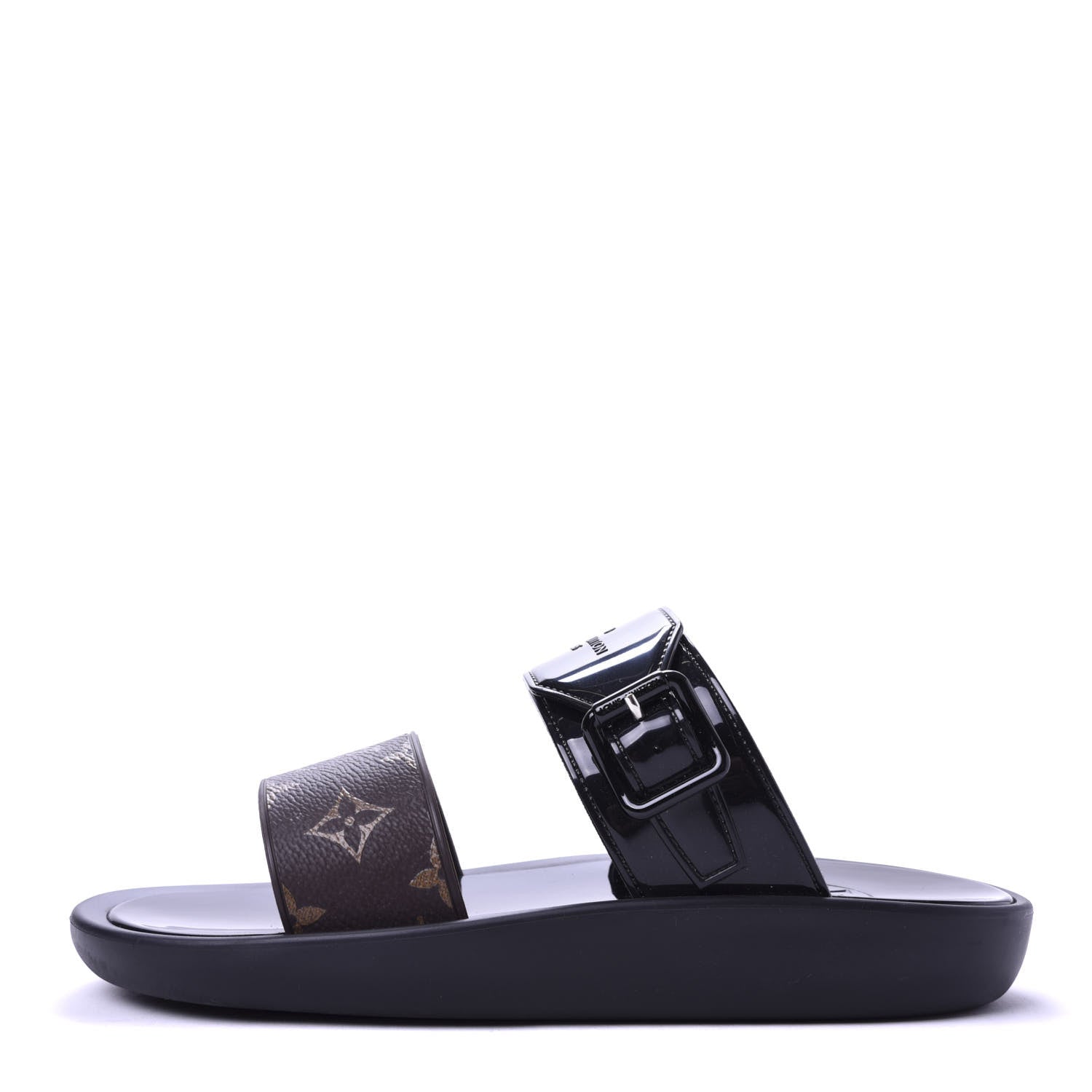 Louis Vuitton Monogram Sunbath Flat Mule Sandals 39 Black 1 of 9