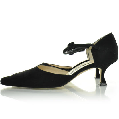 FASHIONPHILE MANOLOBLAHNIKSuedeKittenHeels35Black 2 of 8