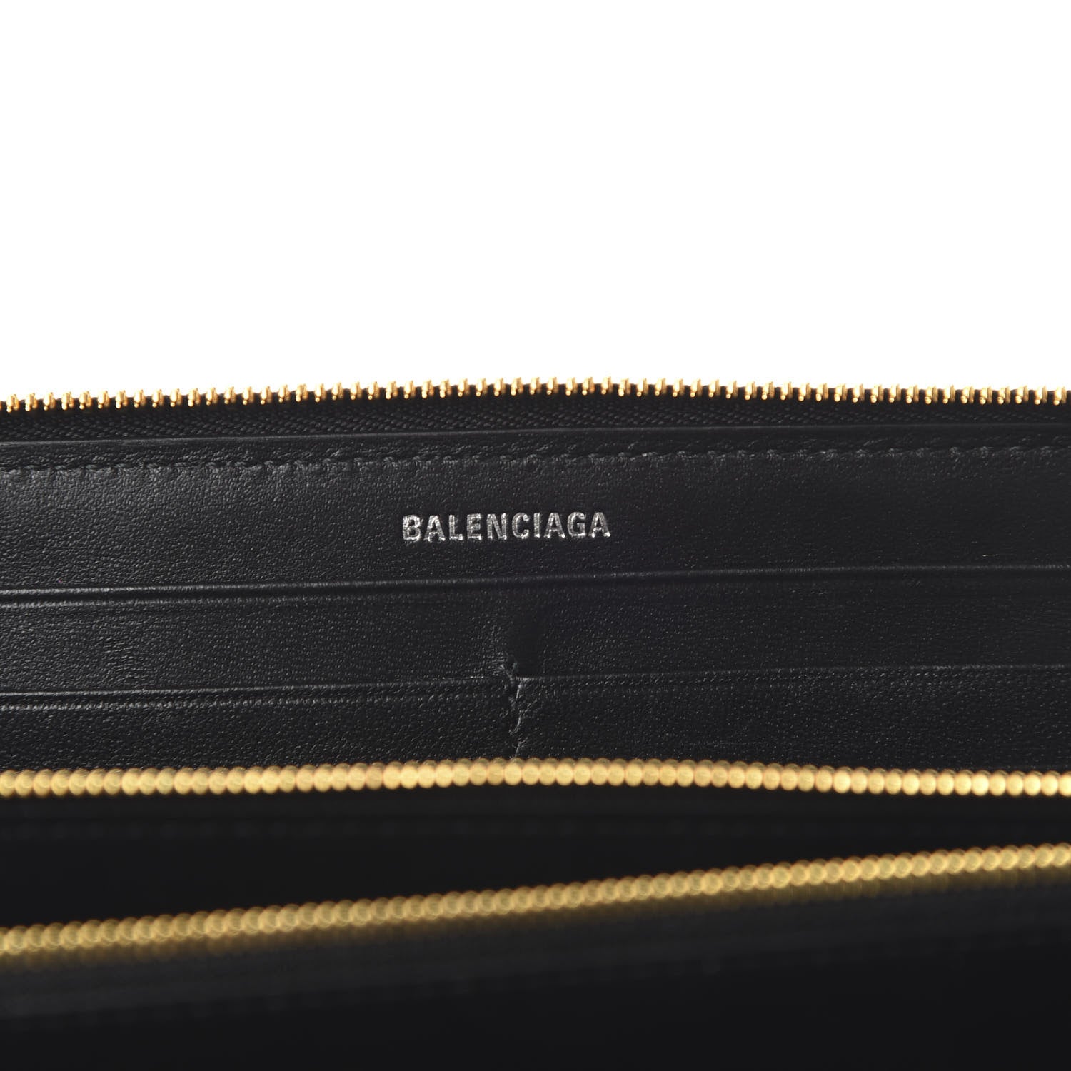Balenciaga Calfskin Logo Everyday Continental Zip Around Wallet Black 8 of 9