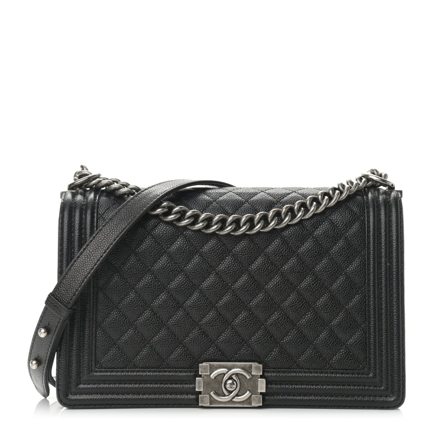 Caviar Quilted New Medium Boy Flap Black