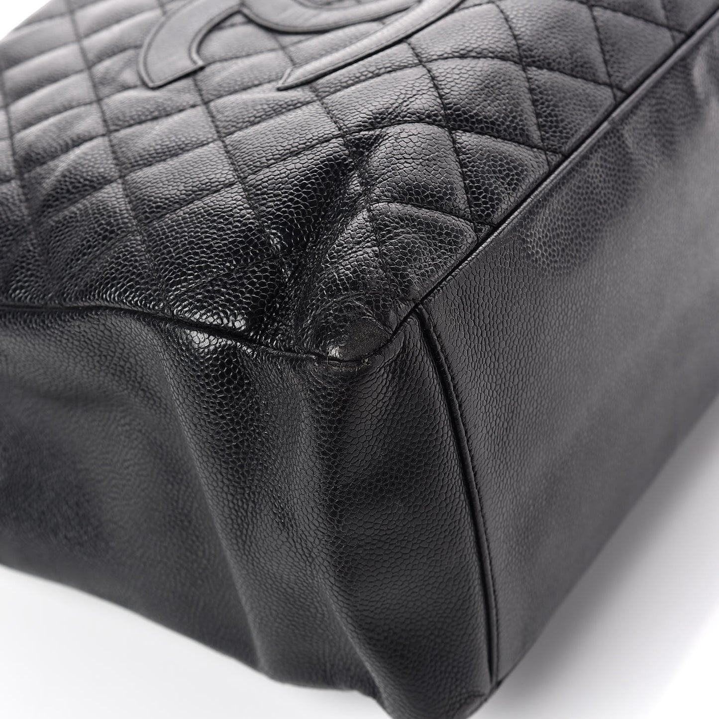 Caviar Quilted Grand Shopping Tote GST Black