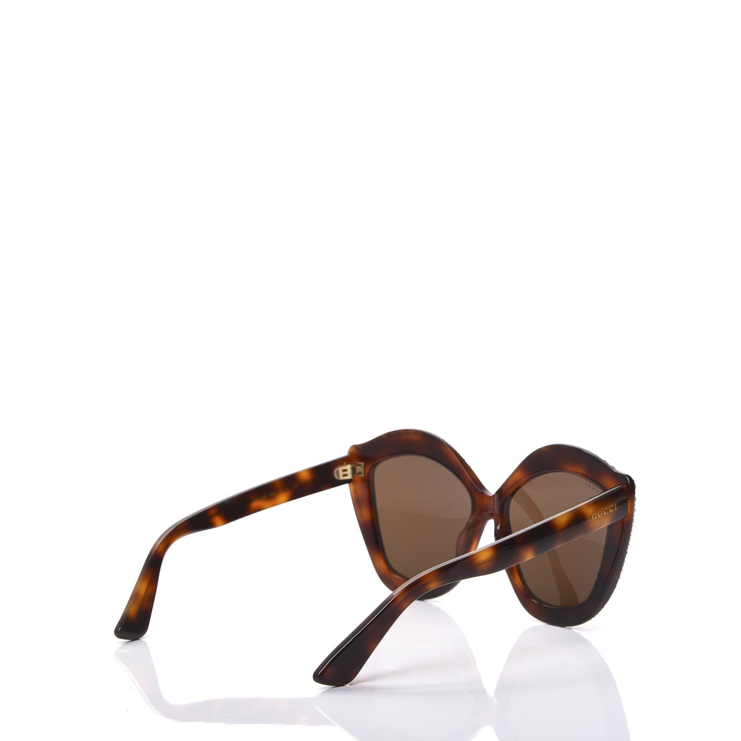 Gucci Crystal Cat Eye GG0118S Sunglasses Havana Brown 3 of 7