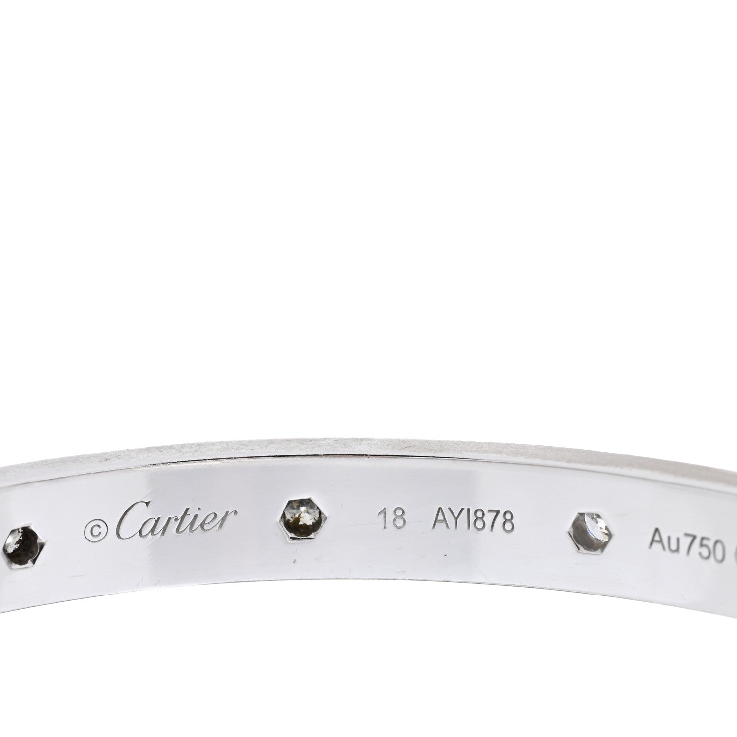 Cartier 18K White Gold Diamond LOVE Full Paved Bracelet 18 3 of 4