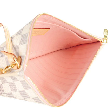 Louis Vuitton Damier Azur Neverfull MM GM Pochette Rose Ballerine 5 of 7
