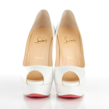 Christian Louboutin Jazz Calf Lady Peep 150 Pumps 37.5 White 2 of 7