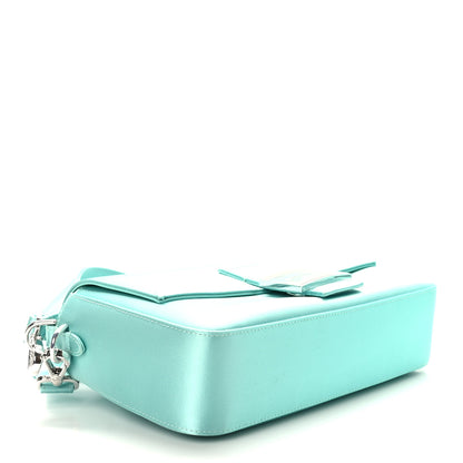 Fendi X TIFFANY Satin Nappa Silver Baguette Blue Tiffany Silver 4 of 9