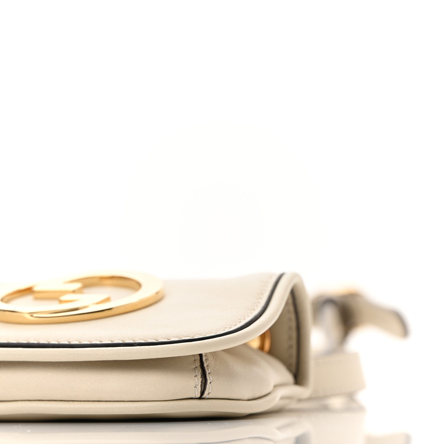 Gucci Roxy Calfskin Blondie Card Case Wallet with Strap Mystic White 10 of 11
