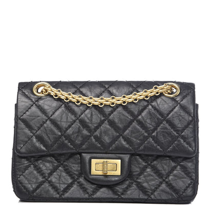 Chanel Aged Calfskin Quilted 2.55 Reissue Mini Flap Black 1 of 11