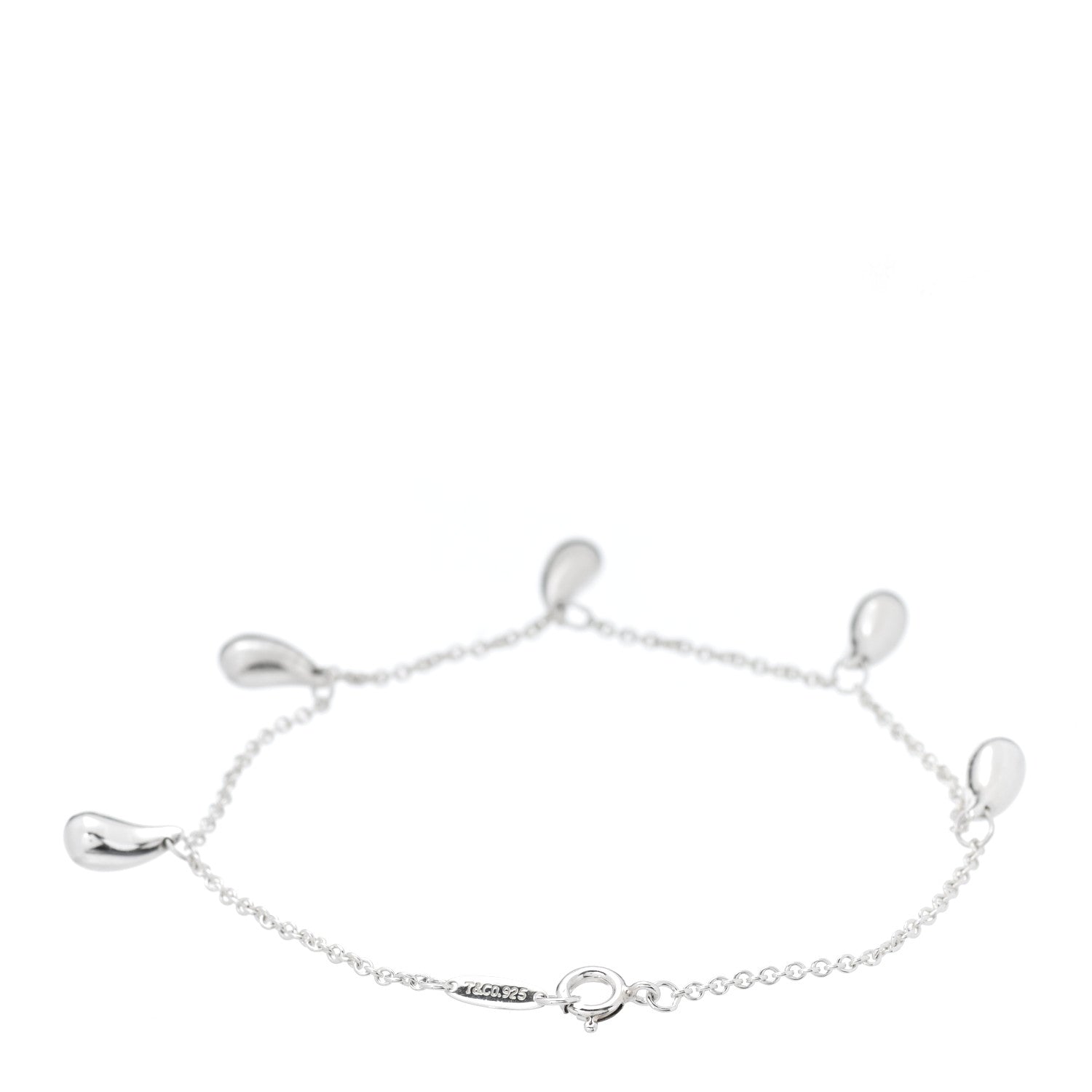 Tiffany Sterling Silver Elsa Peretti Five Station Teardrop Bracelet 3 of 5