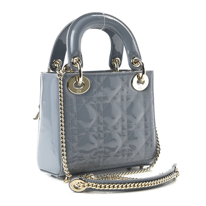 Christian Dior Patent Cannage Mini Lady Dior Light Blue 3 of 10
