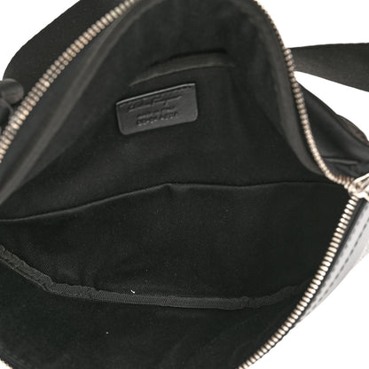 Salvatore Ferragamo Gancini Monogram Calfskin Waist Bag Black Grey 5 of 10