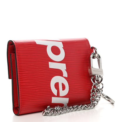 Louis Vuitton X SUPREME Epi Chain Wallet Red 4 of 7