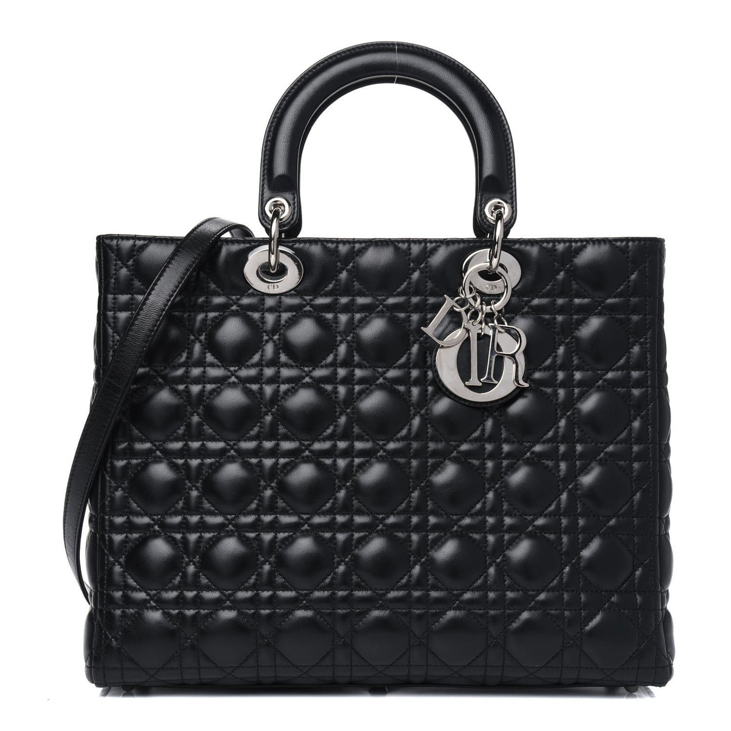 Lambskin Cannage Large Lady Dior Black