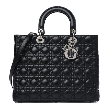 Christian Dior Lambskin Cannage Large Lady Dior Black 1 of 5