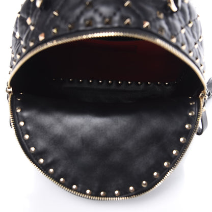 Valentino Garavani Nappa Quilted Small Rockstud Spike Backpack Black 5 of 12