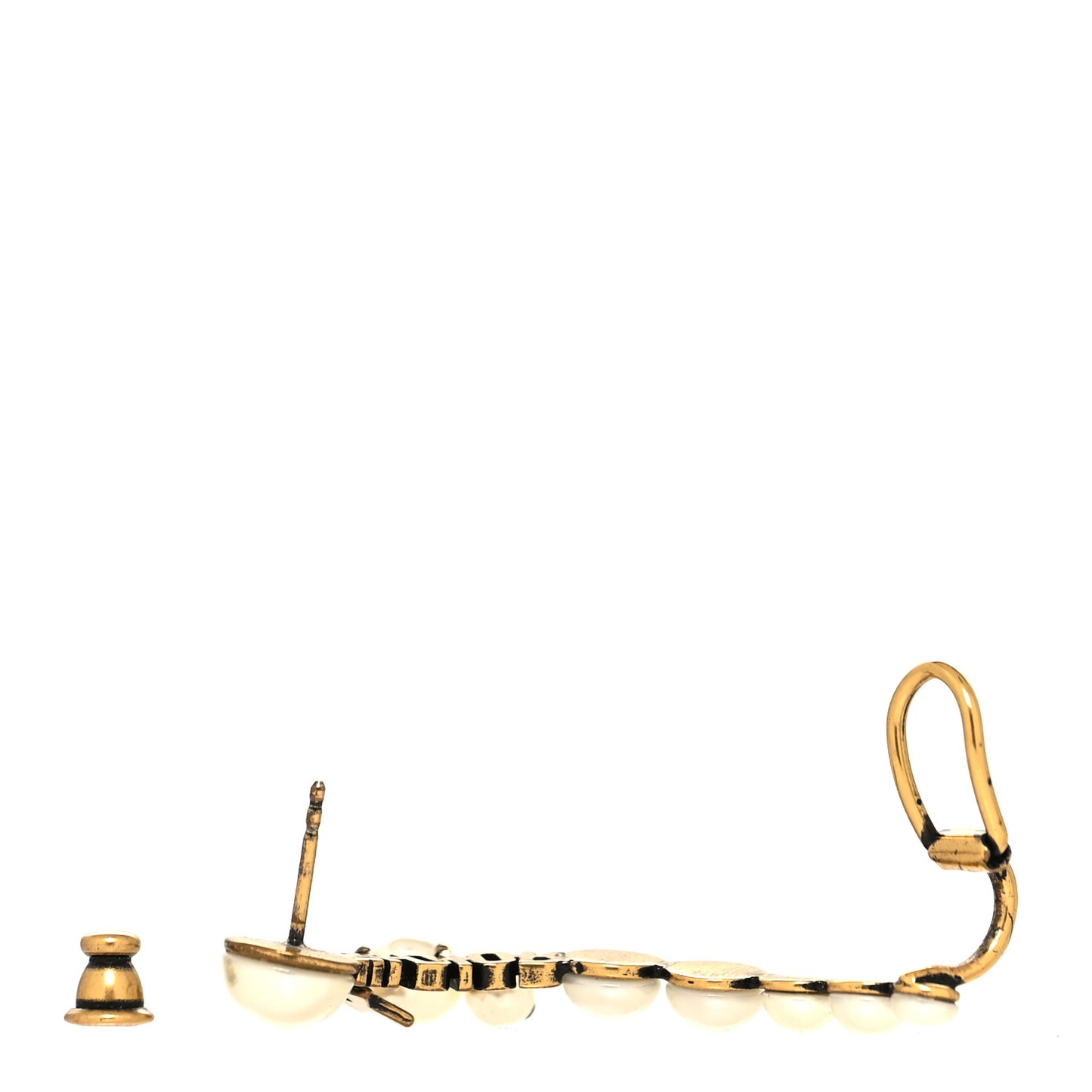 Metal Pearl J'Adior Ear Cuff Gold White