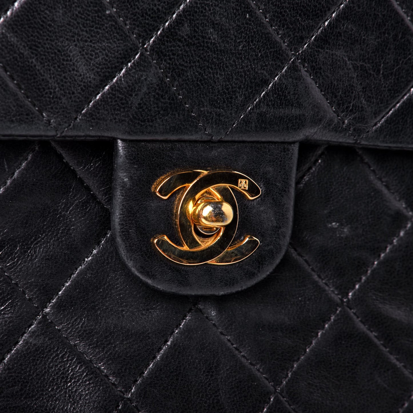 Lambskin Quilted Small Single Flap Black