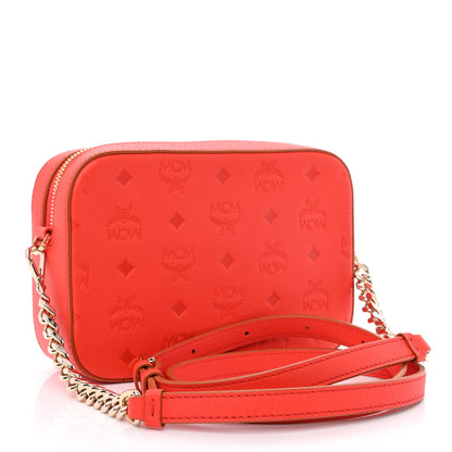 MCM Calfskin Ottomar Monogram Klara Crossbody Bag Hot Coral 3 of 10
