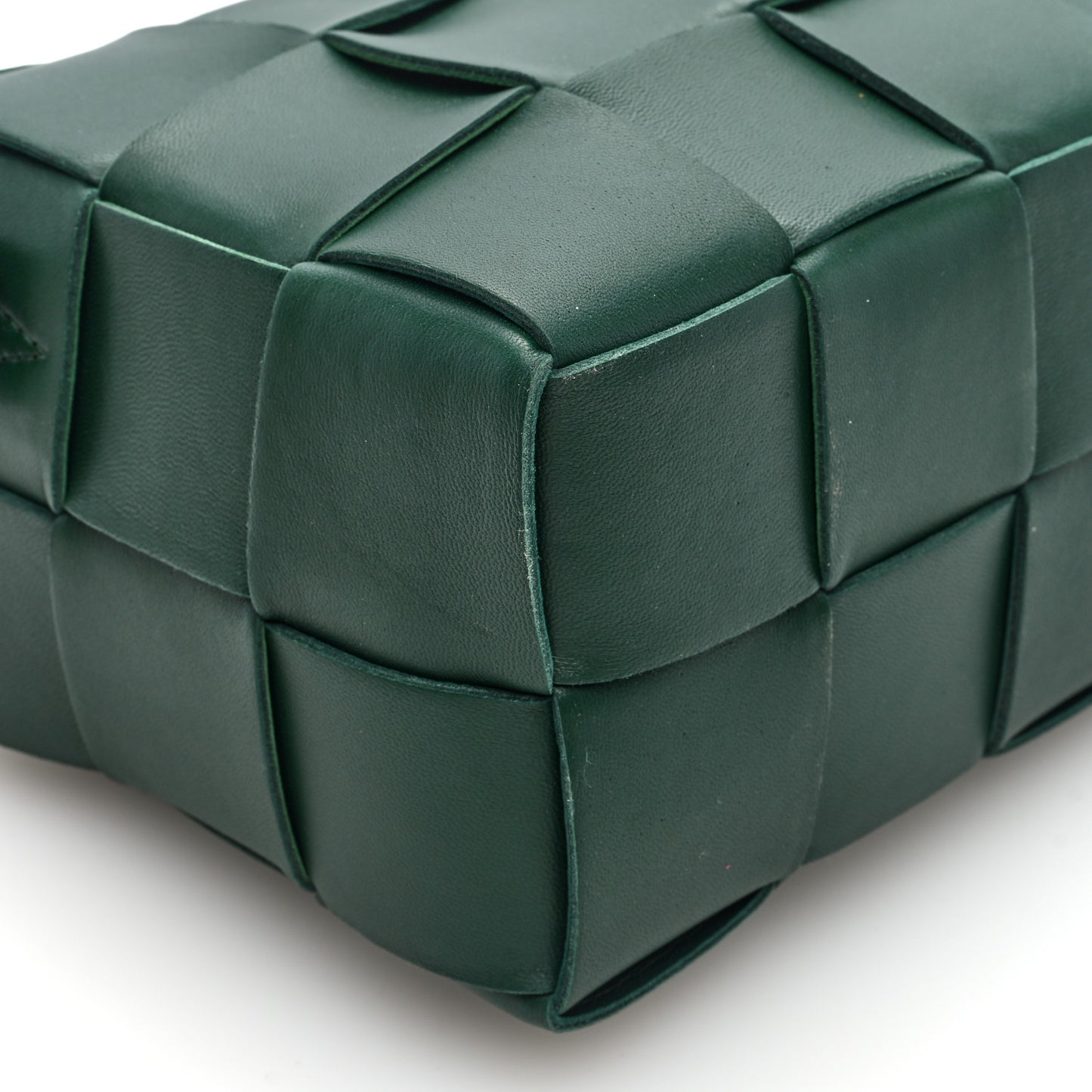 Lambskin Maxi Intrecciato Brick Cassette Bag Raintree Green