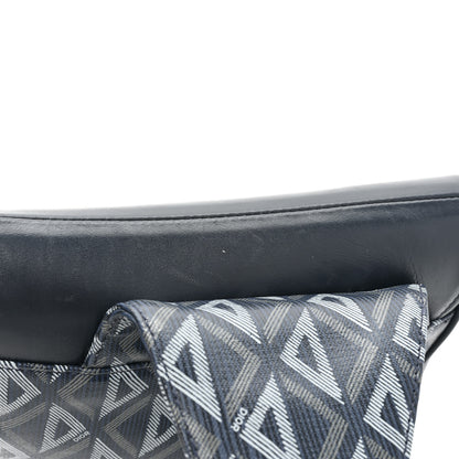 Christian Dior Coated Canvas Calfskin CD Diamond Mens Saddle Bag Navy 9 of 11