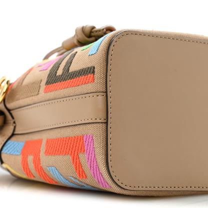 Fendi Canvas Vitello King F is Fendi FF Multicolor Embroidered Mini Mon Tresor Bucket Bag Multicolor Cuoio 9 of 11