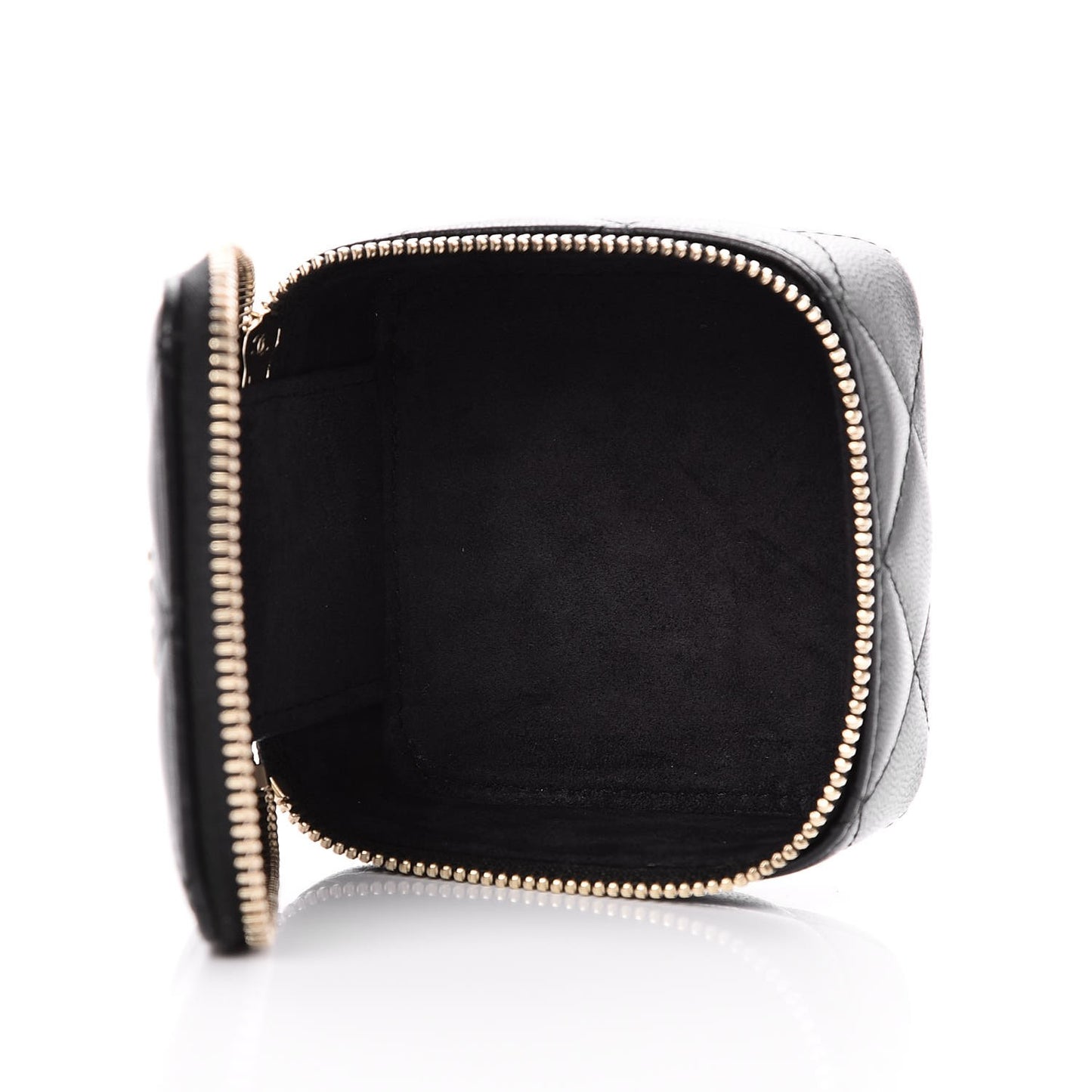 Lambskin Quilted Jewelry Travel Case Black