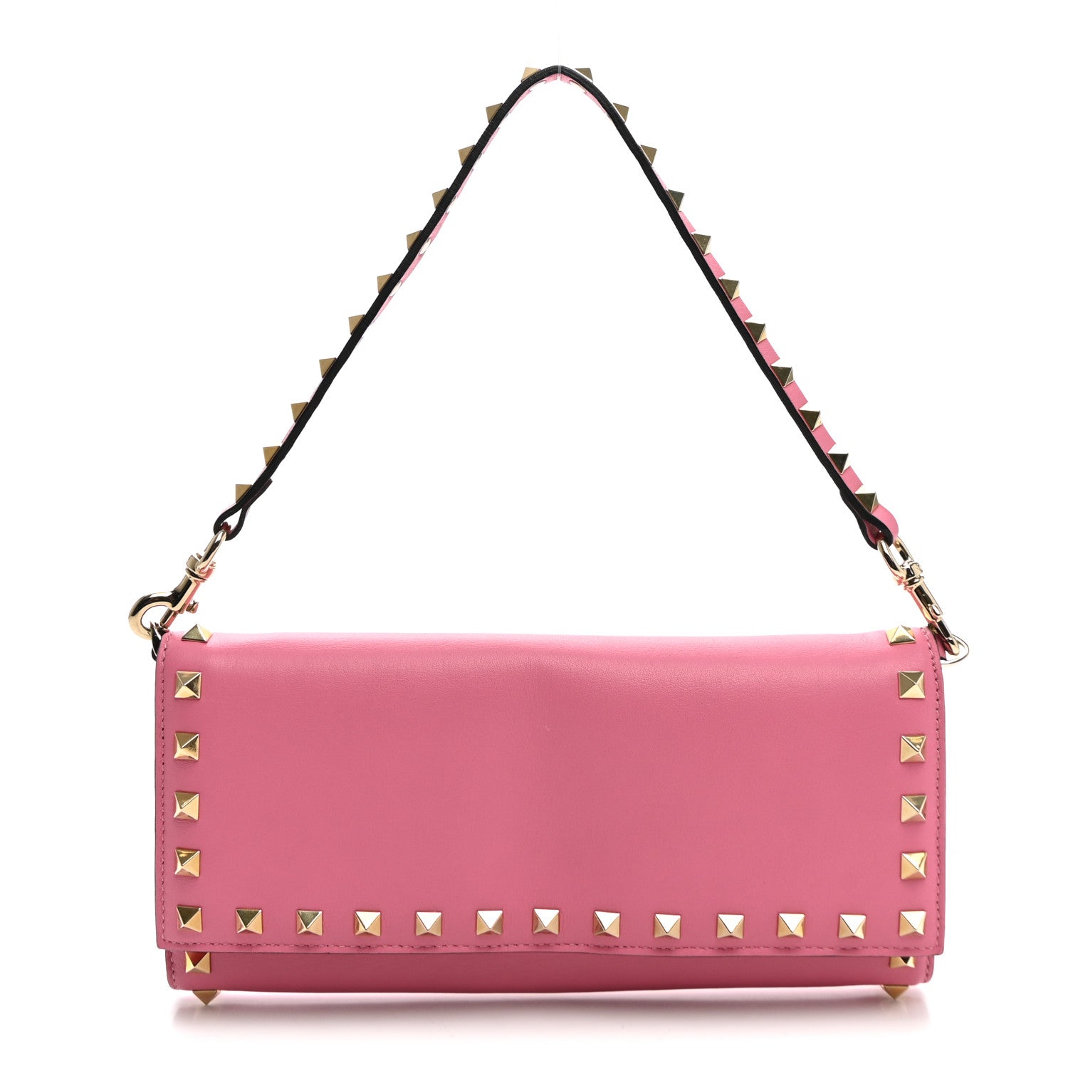 Valentino Garavani Vitello Rockstud Wallet On Strap Ninphea 1 of 10